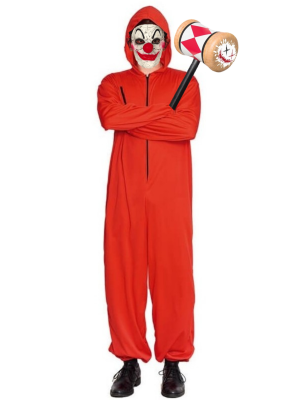 Disfraz de Payaso Asesino Rojo con mascara - Disfraces Halloween - Packs Disfraces Halloween Adulto