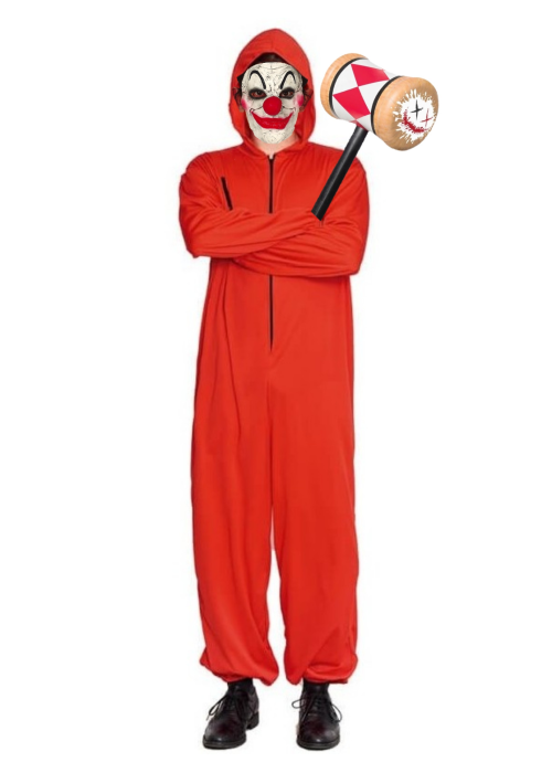 Disfraz de Payaso Asesino Rojo con mascara - Disfraces Halloween - Packs Disfraces Halloween Adulto