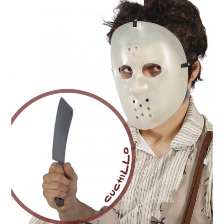 Mascara Hockey Terror con Machete - Mascaras y Antifaces