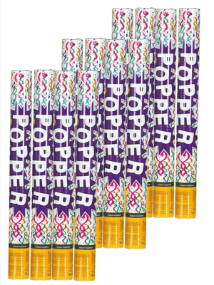 Pack 12 cañones confetti 30 cm - Confetti y Serpentinas
