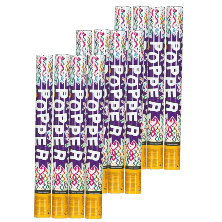 Pack 12 kanoiak confetti 30 cm