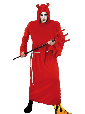 Disfraz de Diablo Rojo con Tunica - Disfraces de Angeles y Demonios Adultos