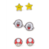 Pendientes Nintendo 3 pares Boo, Superstar y Mushroom - ZONA FRIKI