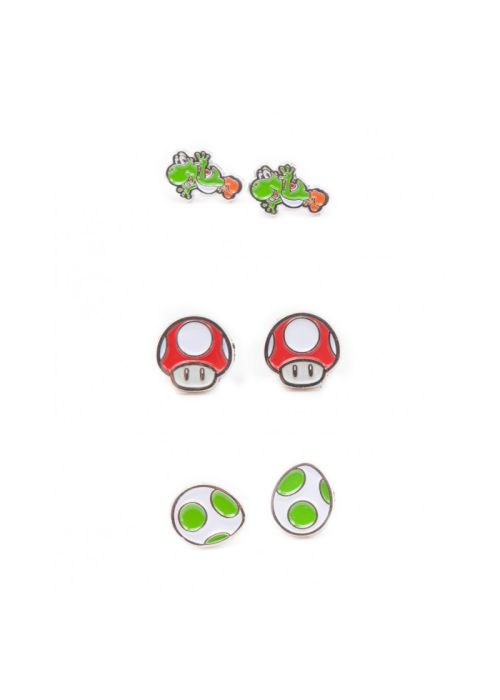 Pendientes Nintendo 3 pares Joshy, Egg y Mushroom - ZONA FRIKI