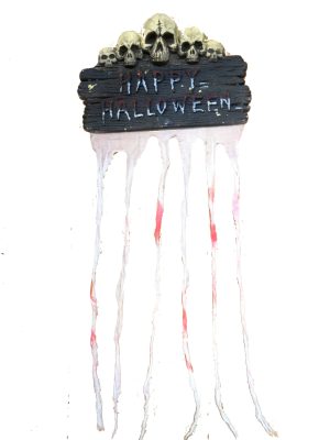 Letrero Happy Halloween Cortina - Decoracion de Halloween y Terror
