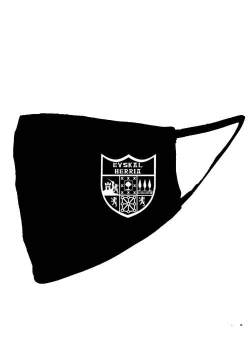 Mascarilla negra Escudo Euskal Herria Negro (Homologada) - Euskal Maskarak Adulto