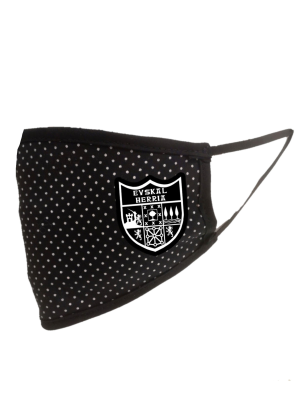 Mascarilla negra MOTAS Escudo Euskal Herria  (Homologada) - Euskal Maskarak Adulto