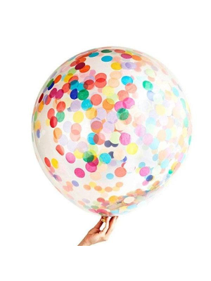 Globo con Confetti Multicolor 80cm - CELEBRACIONES