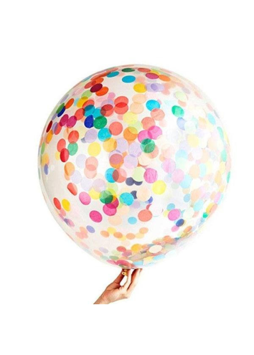 Globo con Confetti Multicolor 80cm - CELEBRACIONES