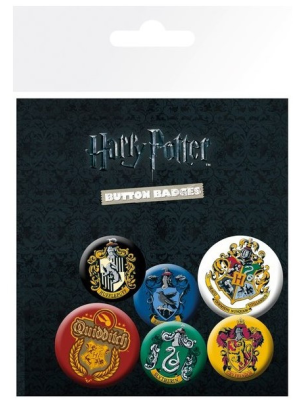 6 Chapas Escudos Harry Potter
