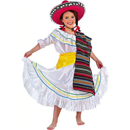 Disfraz de Mejicana Infantil. - Disfraces de Mexicana para Niñas