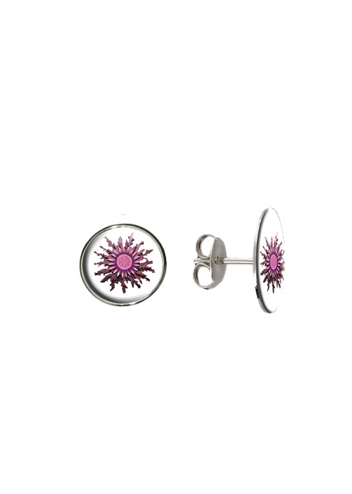 Pendientes Eguzkilore Rosa Tuerca - Colgantes, Pulseras y Pendientes