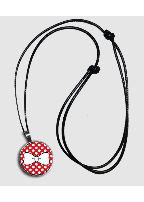 Colgante Pajarita Blanca Fondo Lunar - Bisuteria Friki