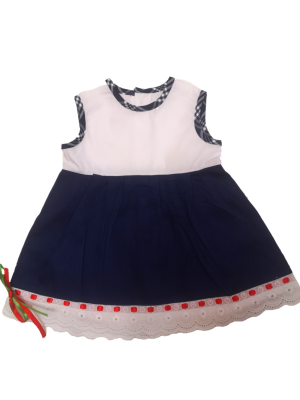 Vestido Arrantzale Blanco y Mahon Bebe - Trajes Vascos Bebe