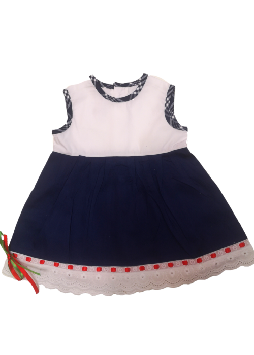 Vestido Arrantzale Blanco y Mahon Bebe - Trajes Vascos Bebe