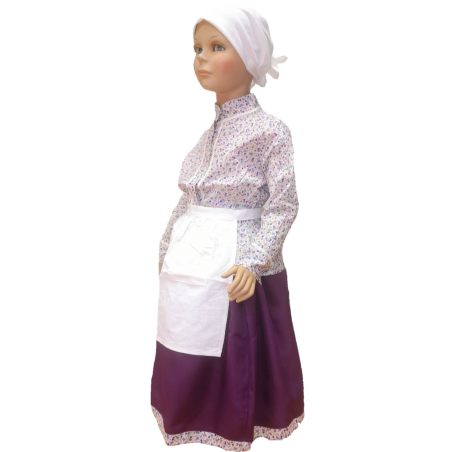 Conjunto Casera infantil Morado Oscuro Laida - Trajes Neska - Baserritarra Niña