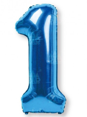 Globo Azul Numero 1 de Foil 32 - Globos