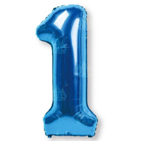 Globo Azul Numero 1 de Foil 32 - Globos