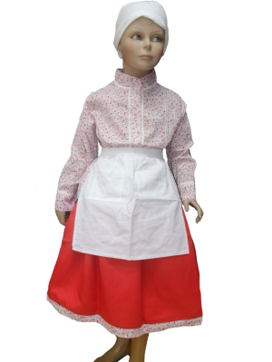 Conjunto Casera infantil Rojo Laida - Trajes Neska - Baserritarra Niña