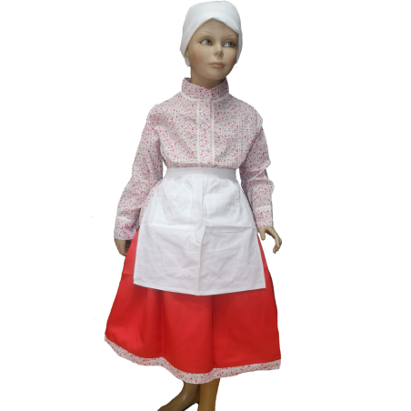 Conjunto Casera infantil Rojo Laida - Trajes Neska - Baserritarra Niña