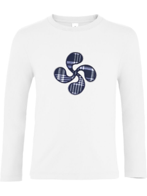 Comprar Camiseta Lauburu Blanca Niño Manga Larga - Blusones, Camisas y Camisetas Regionales