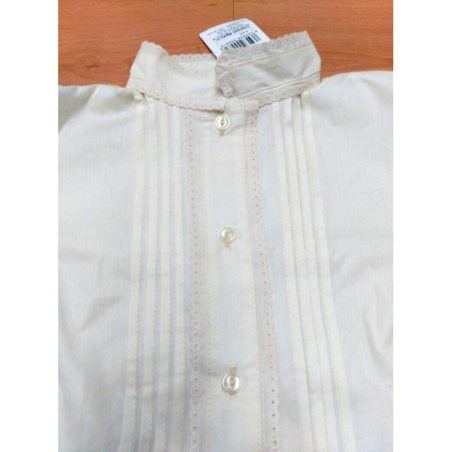 Camisa Casera Mujer con Puntillas Beige - TRAJES REGIONALES