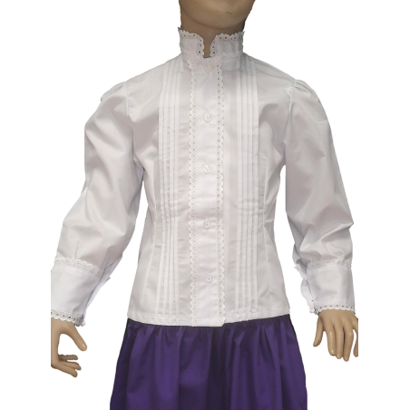 Camisa Casera Niña con Puntillas Blanca - TRAJES REGIONALES