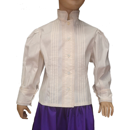 Camisa Casera Niña con Puntillas Beige - TRAJES REGIONALES