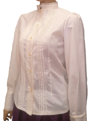 Camisa Casera Mujer con Puntillas Beige - TRAJES REGIONALES