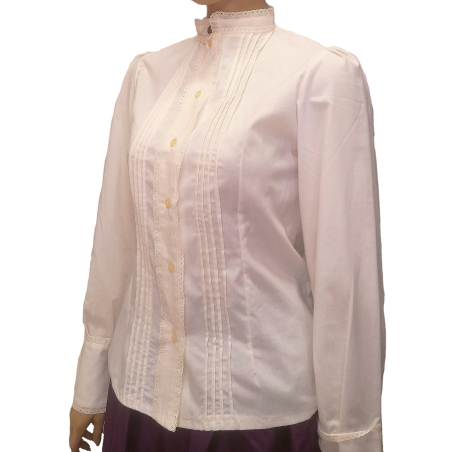 Camisa Casera Mujer con Puntillas Beige - TRAJES REGIONALES