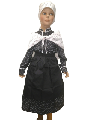 Conjunto Casera Infantil Flores Negro - Trajes Neska - Baserritarra Niña