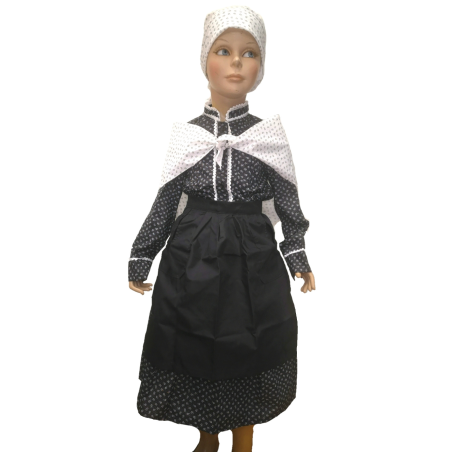 Conjunto Casera Infantil Flores Negro - Trajes Neska - Baserritarra Niña