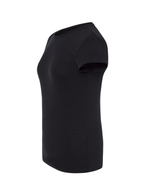 Camiseta Negra Manga Corta Mujer - Camisetas y Polos