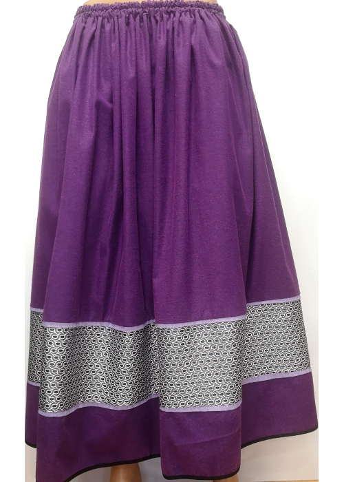 Falda Casera Morado Tablon Bicolor - Faldas Regionales, Enaguas y Pololos