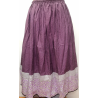Falda Casera Morada, bies gris y flores - Inicio