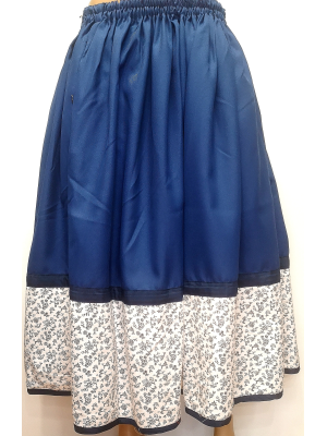 Comprar Falda Casera Azul Oscuro y bies flores Araotz - Faldas Regionales, Enaguas y Pololos