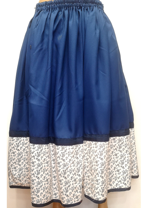 Comprar Falda Casera Azul Oscuro y flores Araotz - Faldas Regionales, Enaguas y Pololos