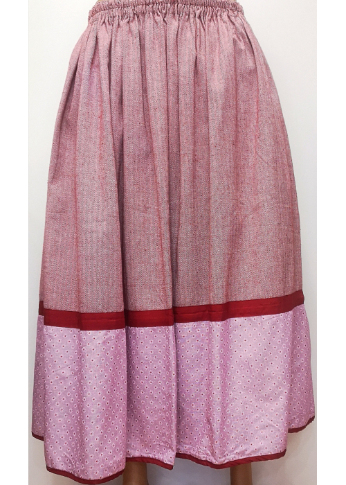 Comprar Falda Granate Claro bies de flores Araotz - Faldas Regionales, Pololos