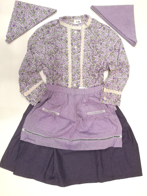 Conjunto Casera Flores Morado Lisa - Trajes Neska - Baserritarra Niña
