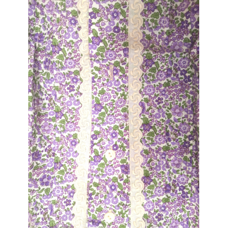 Conjunto Casera Flores Morado Lisa - Trajes Neska - Baserritarra Niña