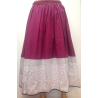 Falda Granate con Bies de flores Tricolor - TRAJES REGIONALES