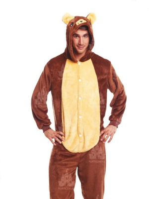 Disfraz de Oso Marron Pijama Peluche - Disfraces de Animales Adultos