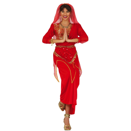 Disfraz de Hindu Mujer Rojo - Disfraces de Arabe para Mujer