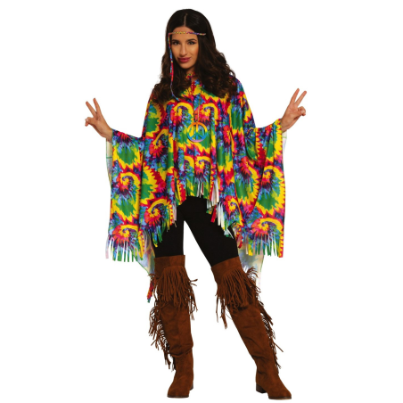 Disfraz de Hippie Mujer Poncho