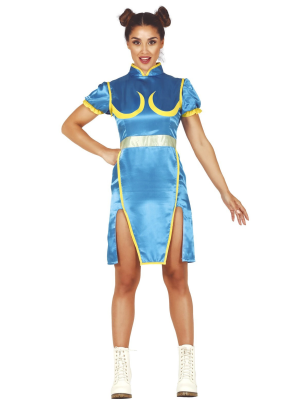 Comprar Disfraz de Luchadora Fighter Azul - Disfraces de Videojuegos para Mujer