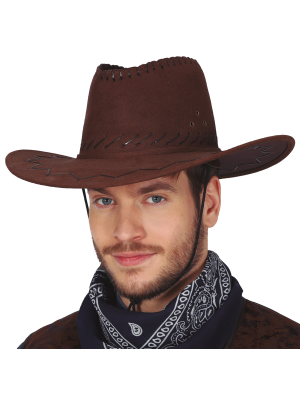 Sombrero Vaquero Tejano Marron Oscuro - Complementos de Vaqueros
