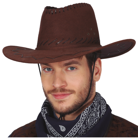Sombrero Vaquero Tejano Marron Oscuro
