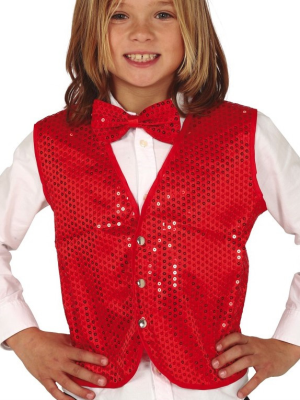 Chaleco Lentejuelas Rojo Infantil - Corpiños y Chalecos