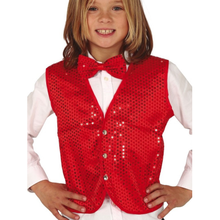 Chaleco Lentejuelas Rojo Infantil - Corpiños y Chalecos