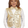 Chaleco Lentejuelas Oro Infantil - Corpiños y Chalecos